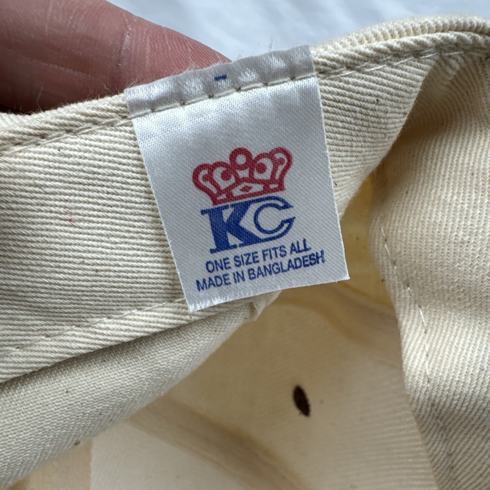 Y2K Christian Cross Gavel Strapback Hat FCAI Suede Brim KC Cap Beige Brown - Picture 10 of 11
